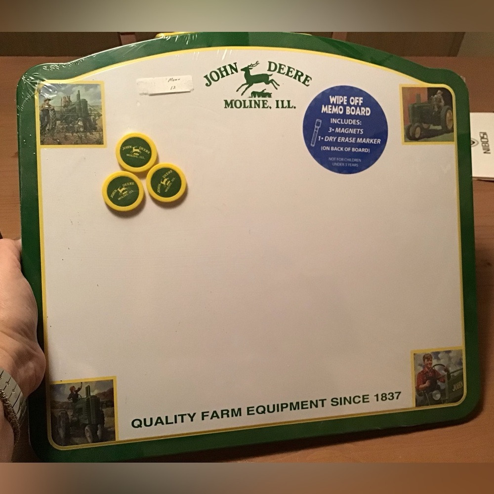 JOHN DEERE VINTAGE DRY ERASE BOARD NEW MOLINE ILL MAGNETS